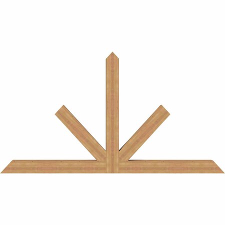 Ekena Millwork Saratoga Timber Gable Bracket, Western Red Cedar, 96"W x 52"H x 5 1/2"D x 5 1/2"F, 13/12 Pitch GBW096X52X0606SAR00SWR